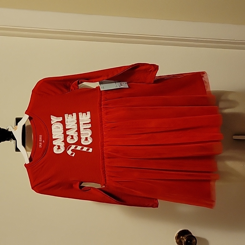 NWT: Okie Dokie Candy Cane Cutie Tutu Dress